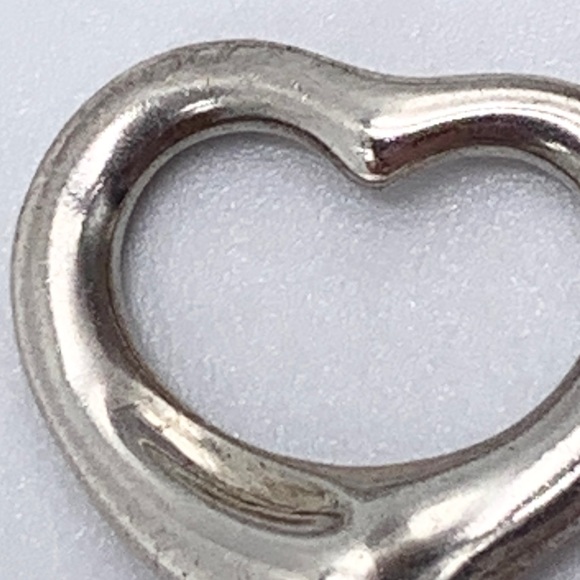 Authentic Tiffany & Co 925 Silver Elsa Peretti Open Heart 16mm Pendant - Picture 6 of 8